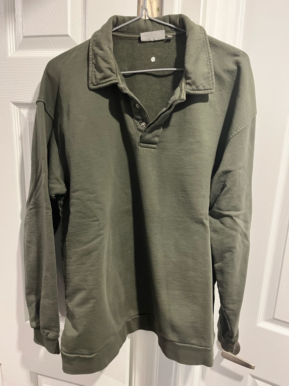 Minimum Olive Green Collared Pullover Sweatshirt